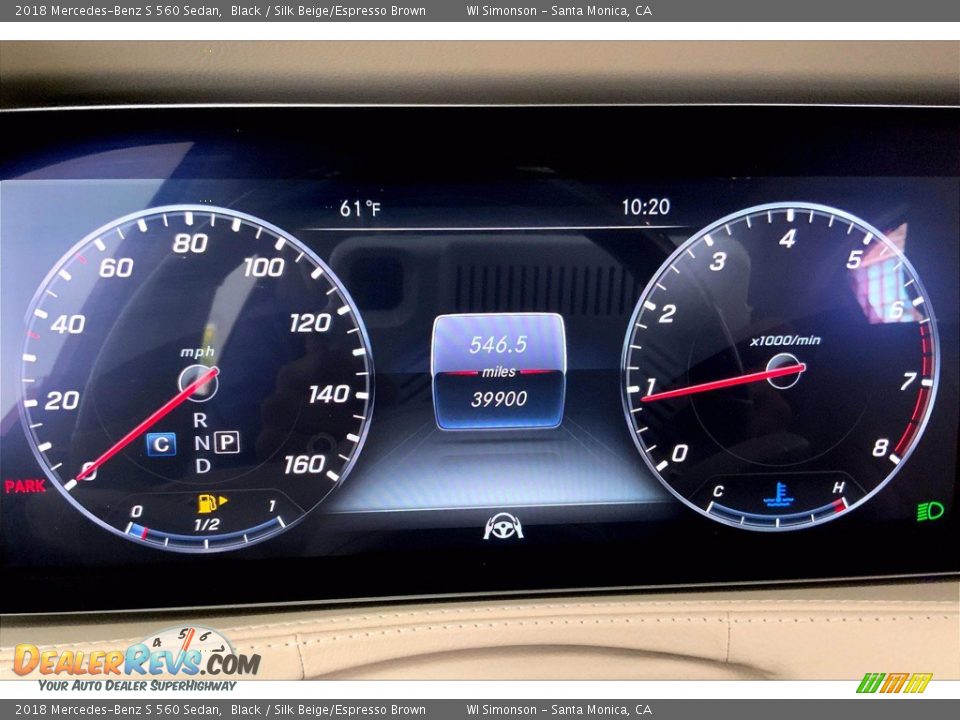 2018 Mercedes-Benz S 560 Sedan Black / Silk Beige/Espresso Brown Photo #23