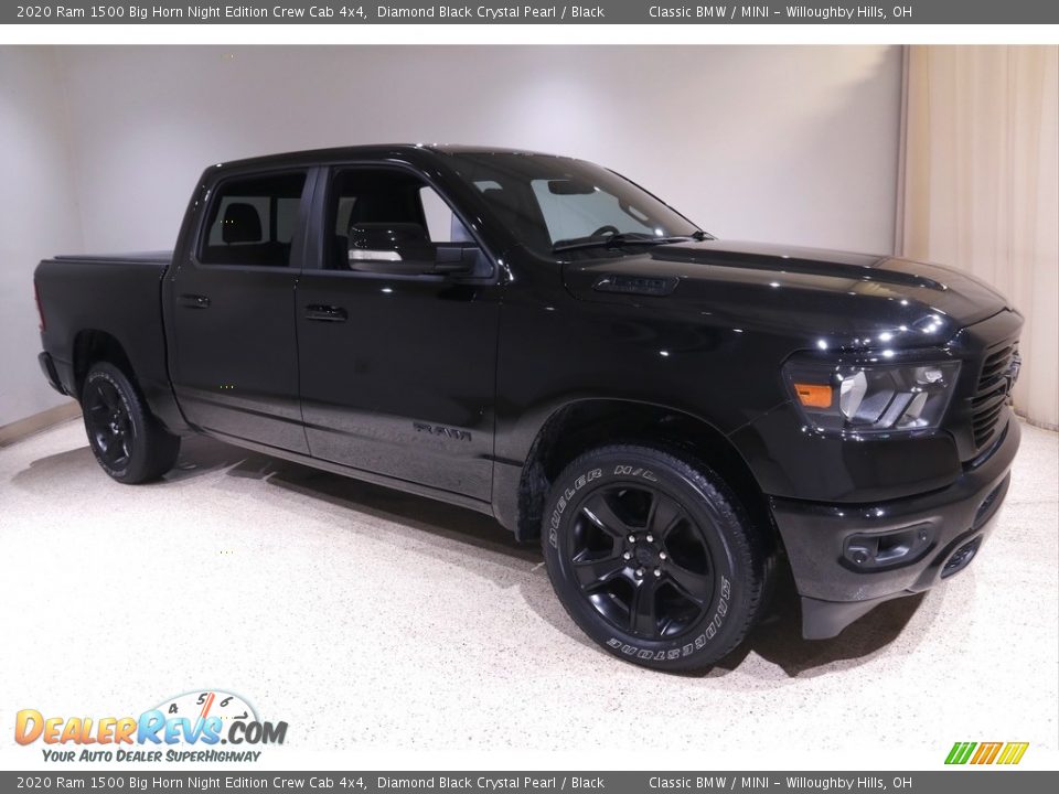 2020 Ram 1500 Big Horn Night Edition Crew Cab 4x4 Diamond Black Crystal Pearl / Black Photo #1