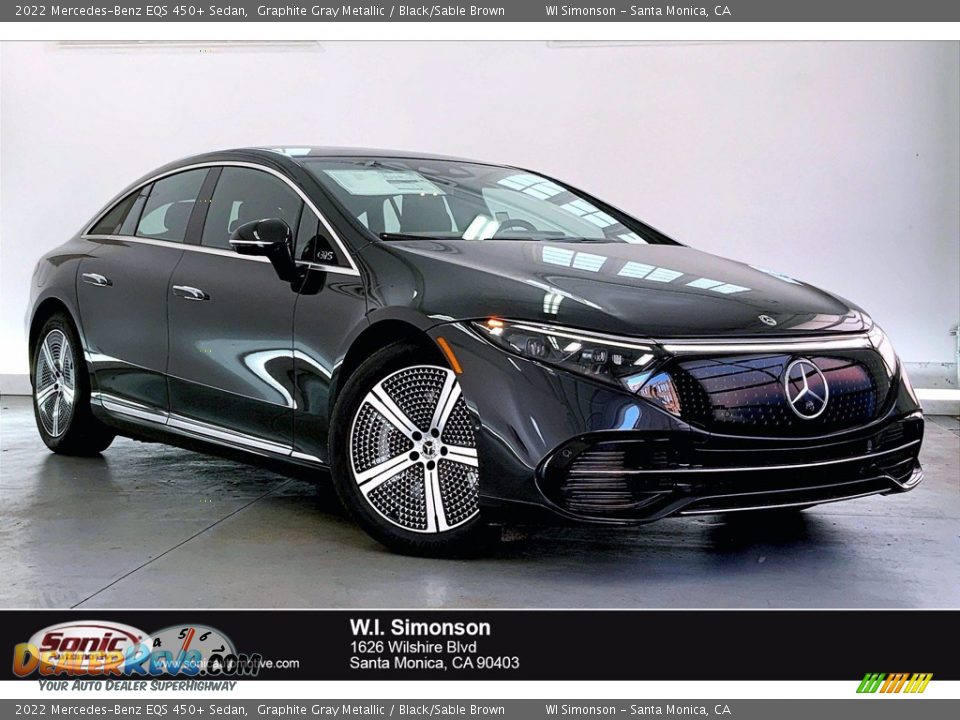 2022 Mercedes-Benz EQS 450+ Sedan Graphite Gray Metallic / Black/Sable Brown Photo #1