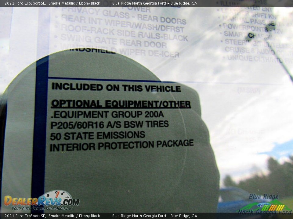 2021 Ford EcoSport SE Smoke Metallic / Ebony Black Photo #24