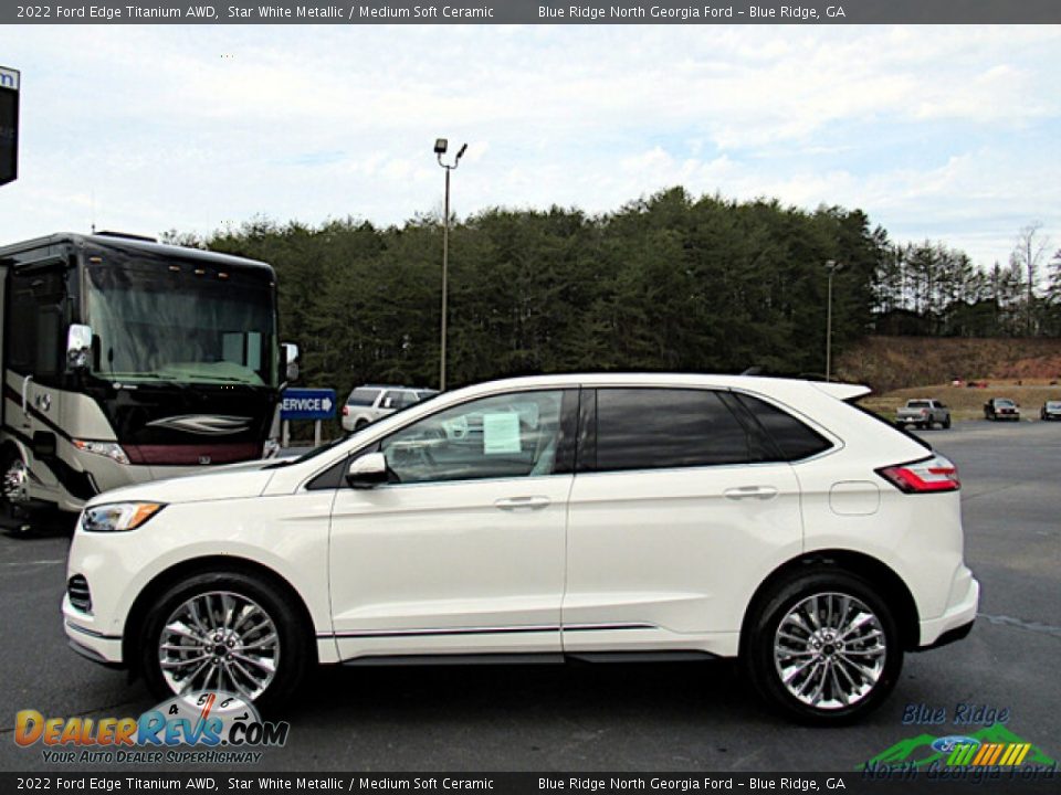 Star White Metallic 2022 Ford Edge Titanium AWD Photo #2