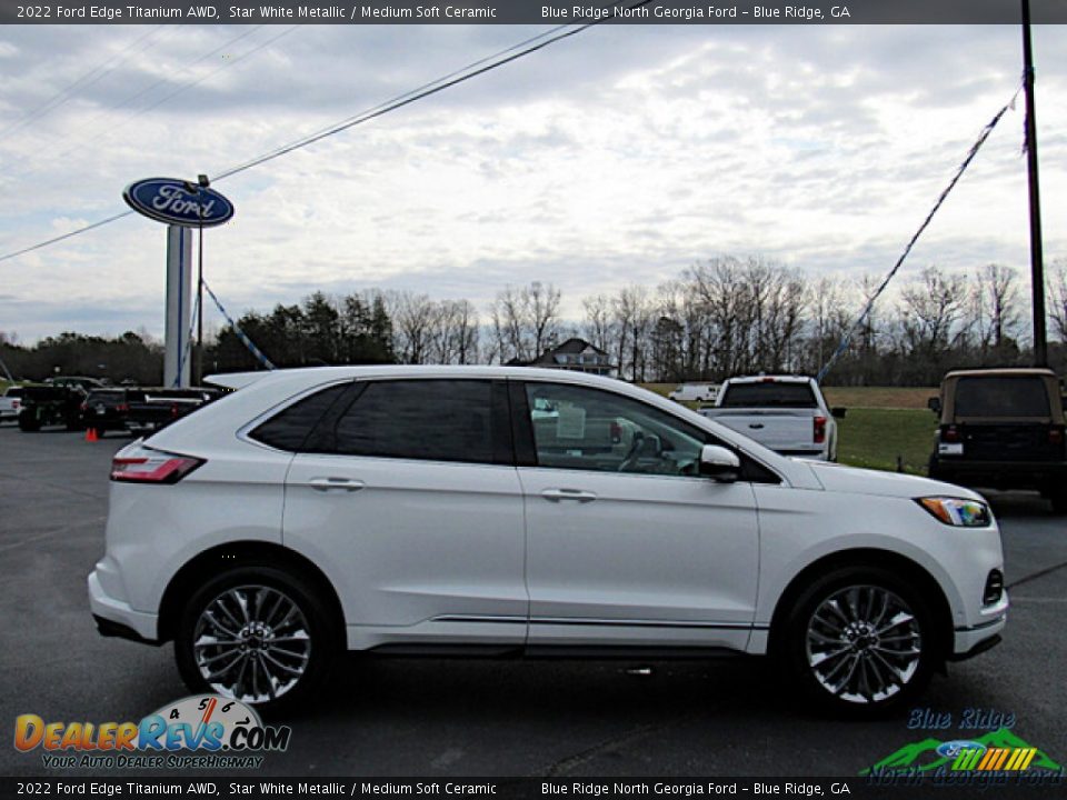 2022 Ford Edge Titanium AWD Star White Metallic / Medium Soft Ceramic Photo #6