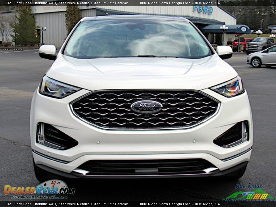 2022 Ford Edge Titanium AWD Star White Metallic / Medium Soft Ceramic Photo #8