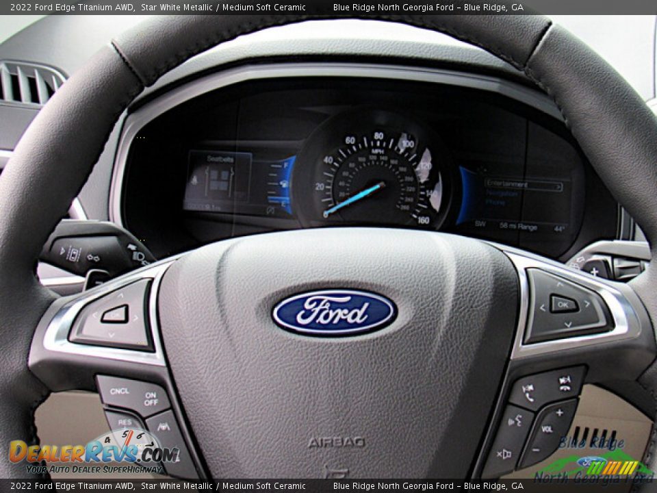2022 Ford Edge Titanium AWD Steering Wheel Photo #17