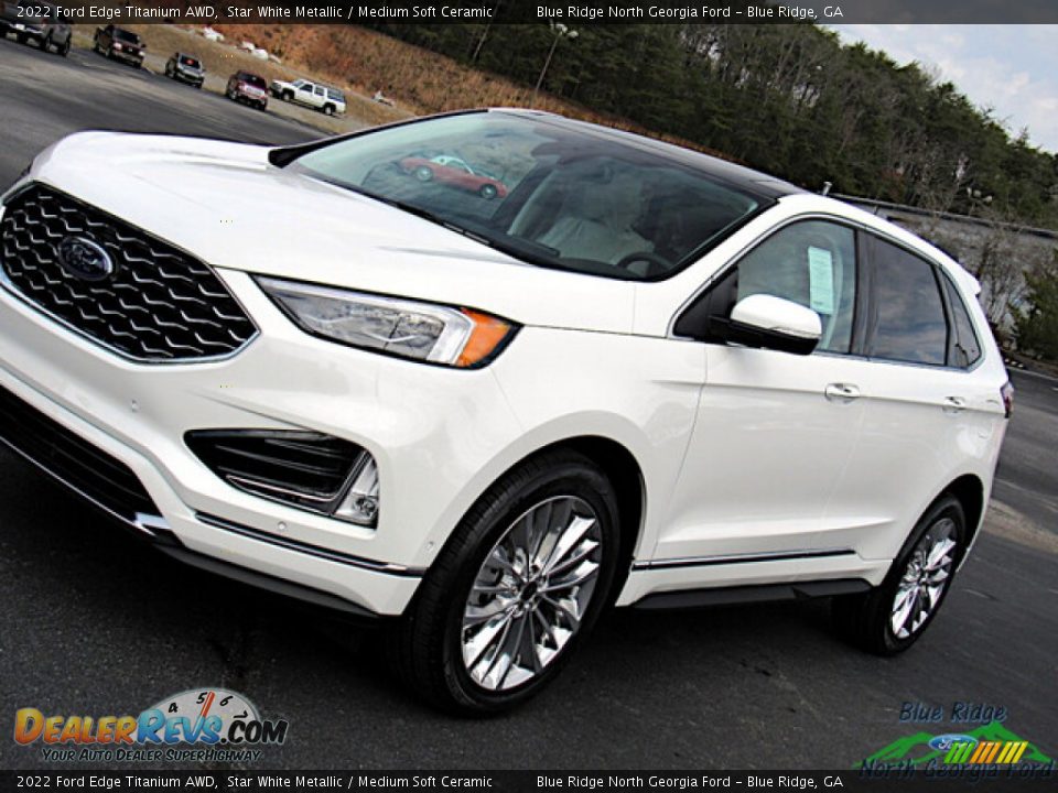 2022 Ford Edge Titanium AWD Star White Metallic / Medium Soft Ceramic Photo #25