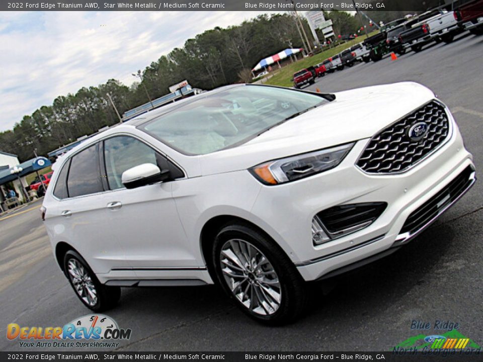 2022 Ford Edge Titanium AWD Star White Metallic / Medium Soft Ceramic Photo #26