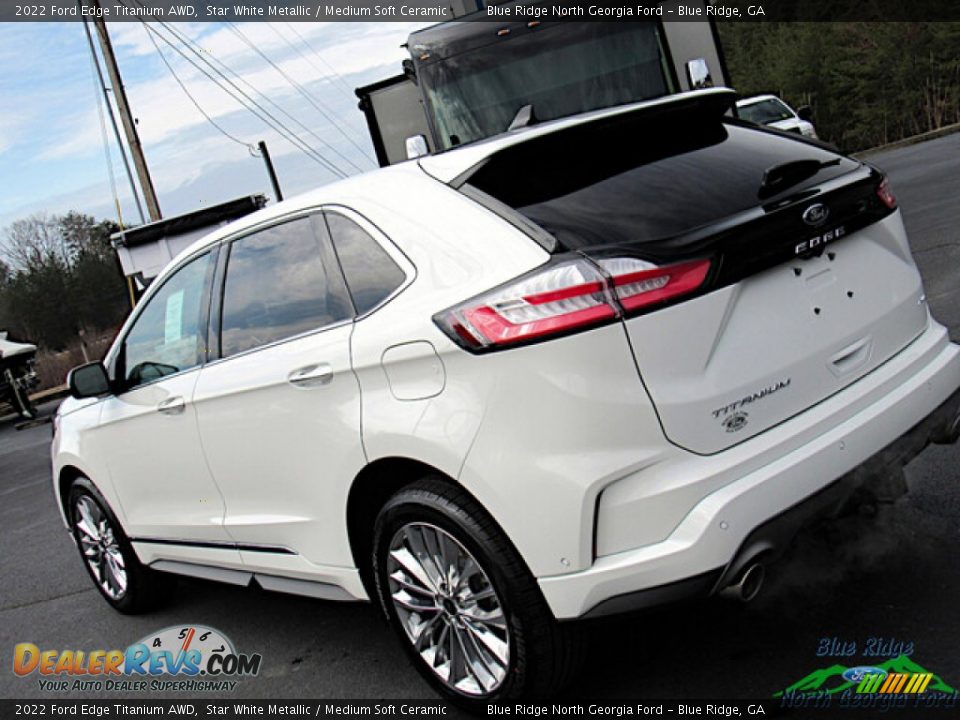 2022 Ford Edge Titanium AWD Star White Metallic / Medium Soft Ceramic Photo #28