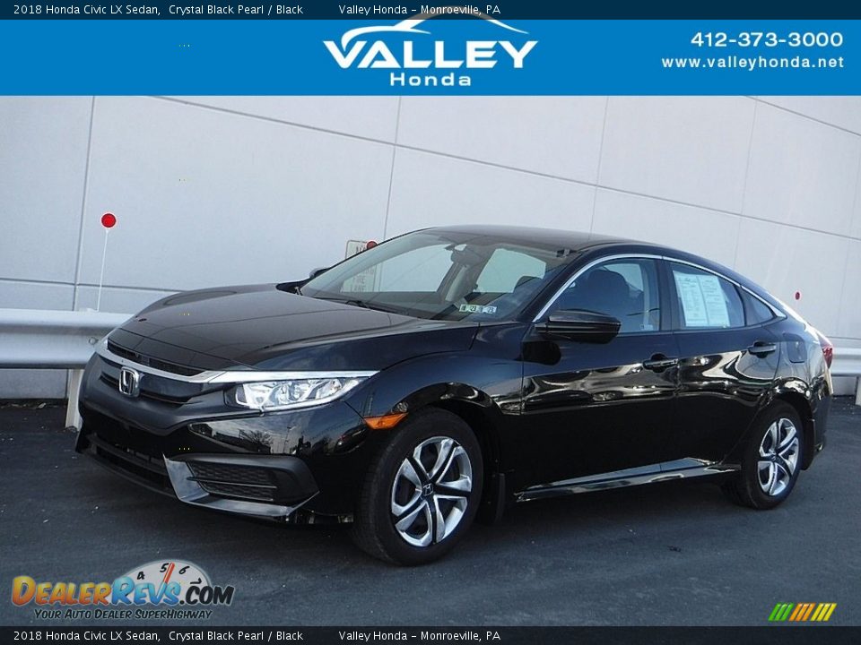 2018 Honda Civic LX Sedan Crystal Black Pearl / Black Photo #1