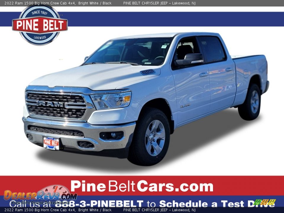 2022 Ram 1500 Big Horn Crew Cab 4x4 Bright White / Black Photo #1