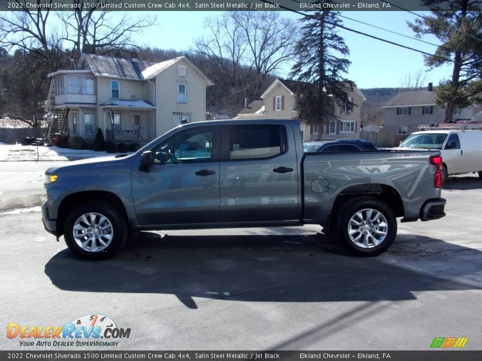 2022 Chevrolet Silverado 1500 Limited Custom Crew Cab 4x4 Satin Steel Metallic / Jet Black Photo #6