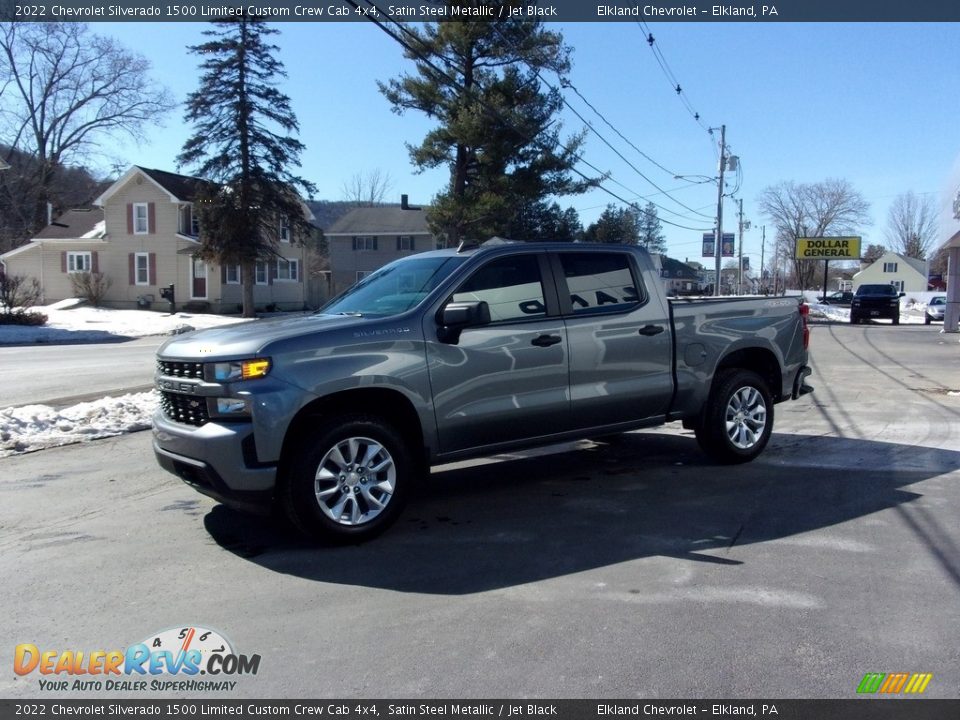 2022 Chevrolet Silverado 1500 Limited Custom Crew Cab 4x4 Satin Steel Metallic / Jet Black Photo #7