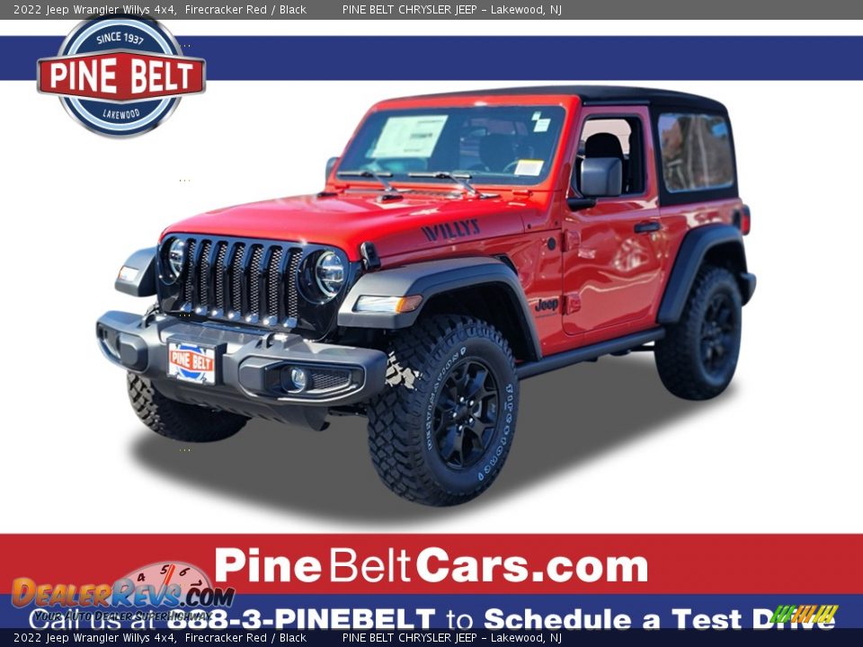 2022 Jeep Wrangler Willys 4x4 Firecracker Red / Black Photo #1