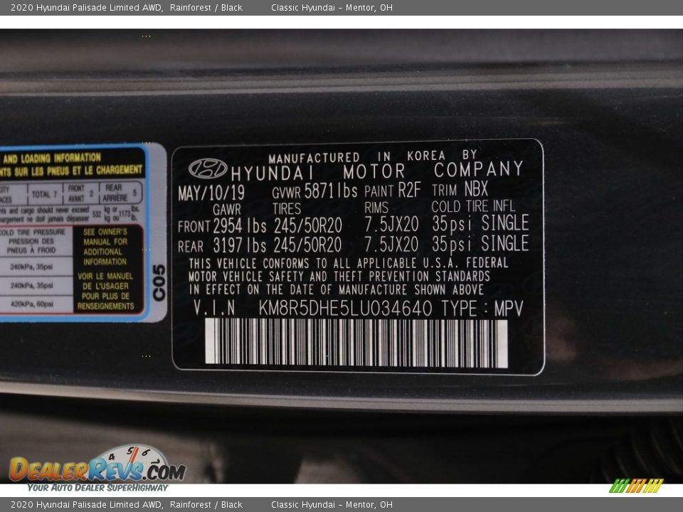 2020 Hyundai Palisade Limited AWD Rainforest / Black Photo #24
