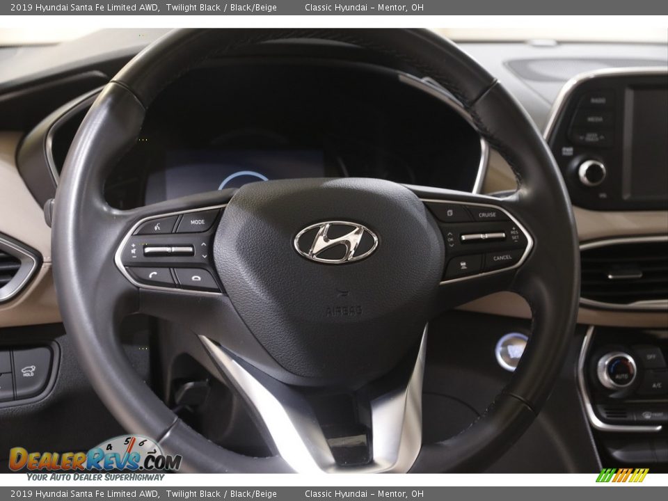 2019 Hyundai Santa Fe Limited AWD Twilight Black / Black/Beige Photo #7