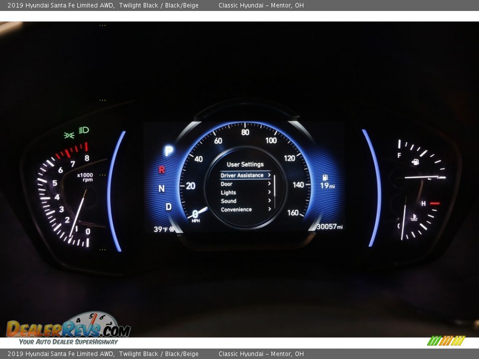 2019 Hyundai Santa Fe Limited AWD Twilight Black / Black/Beige Photo #8