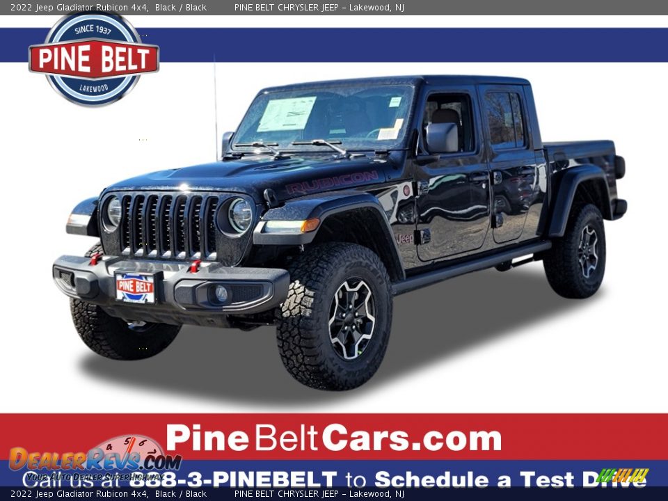 2022 Jeep Gladiator Rubicon 4x4 Black / Black Photo #1