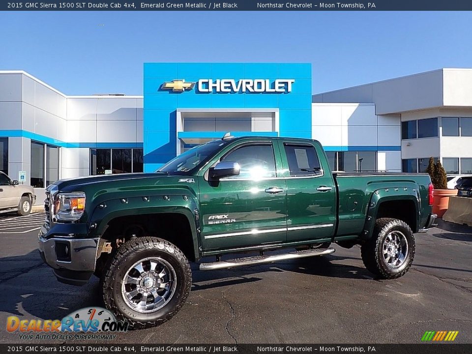 2015 GMC Sierra 1500 SLT Double Cab 4x4 Emerald Green Metallic / Jet Black Photo #1