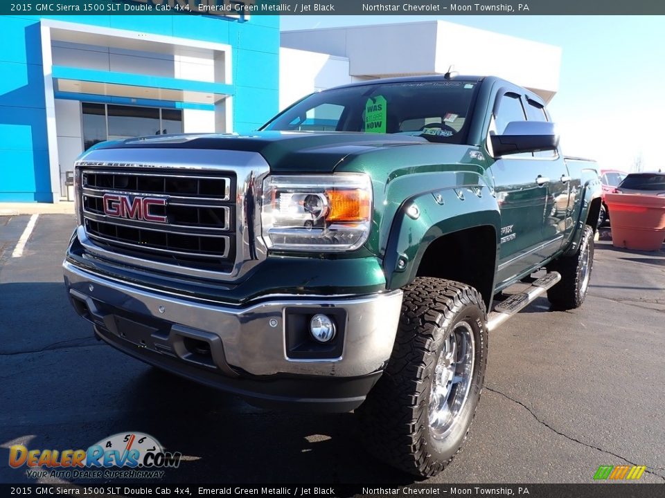 2015 GMC Sierra 1500 SLT Double Cab 4x4 Emerald Green Metallic / Jet Black Photo #2