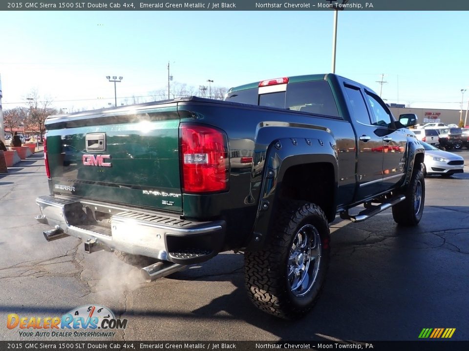 2015 GMC Sierra 1500 SLT Double Cab 4x4 Emerald Green Metallic / Jet Black Photo #7