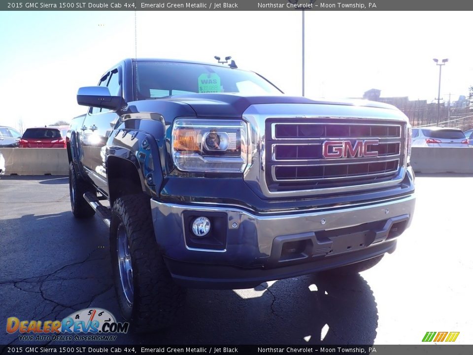 2015 GMC Sierra 1500 SLT Double Cab 4x4 Emerald Green Metallic / Jet Black Photo #9