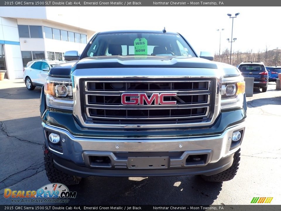 2015 GMC Sierra 1500 SLT Double Cab 4x4 Emerald Green Metallic / Jet Black Photo #10