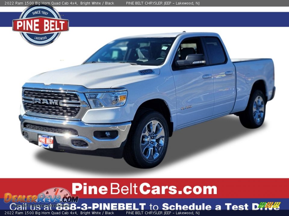 2022 Ram 1500 Big Horn Quad Cab 4x4 Bright White / Black Photo #1