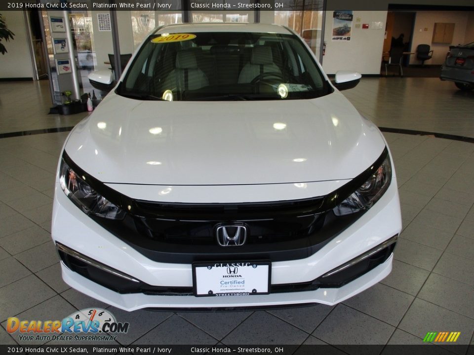 2019 Honda Civic LX Sedan Platinum White Pearl / Ivory Photo #2