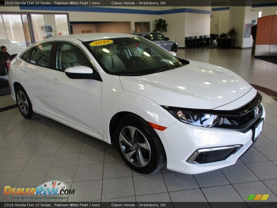 2019 Honda Civic LX Sedan Platinum White Pearl / Ivory Photo #3