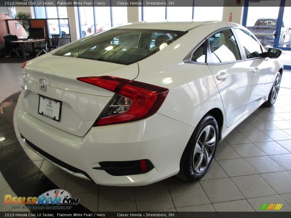 2019 Honda Civic LX Sedan Platinum White Pearl / Ivory Photo #7