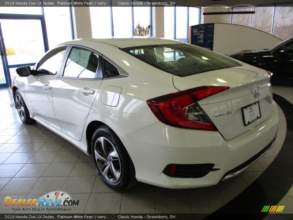 2019 Honda Civic LX Sedan Platinum White Pearl / Ivory Photo #9