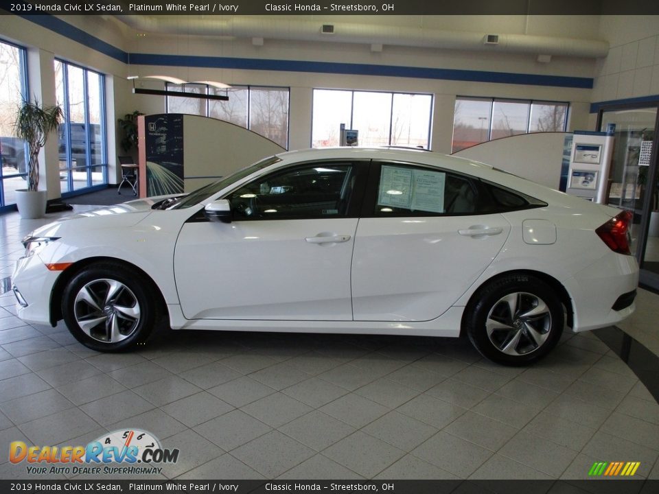 2019 Honda Civic LX Sedan Platinum White Pearl / Ivory Photo #10