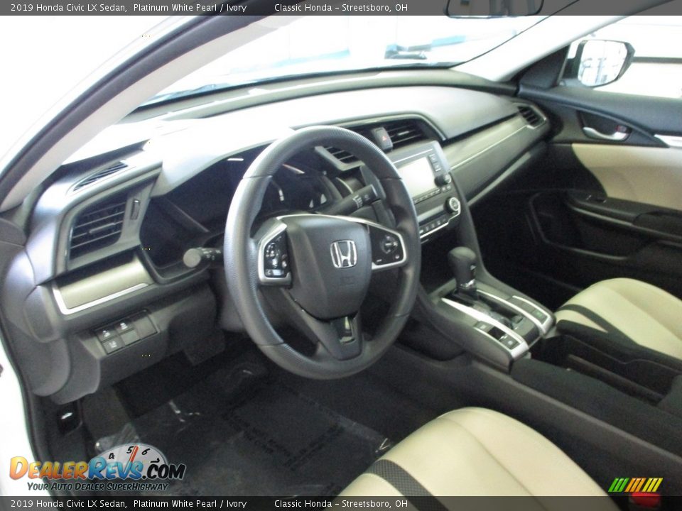 2019 Honda Civic LX Sedan Platinum White Pearl / Ivory Photo #26