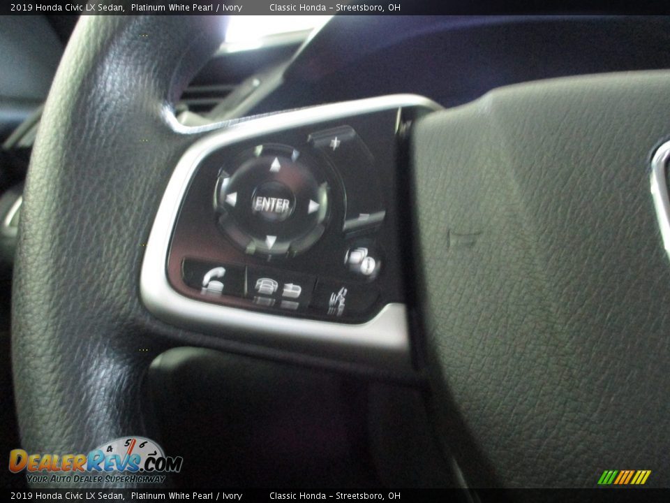 2019 Honda Civic LX Sedan Platinum White Pearl / Ivory Photo #30
