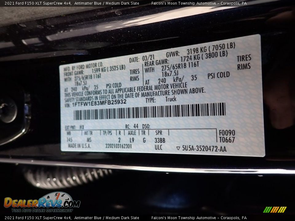2021 Ford F150 XLT SuperCrew 4x4 Antimatter Blue / Medium Dark Slate Photo #18