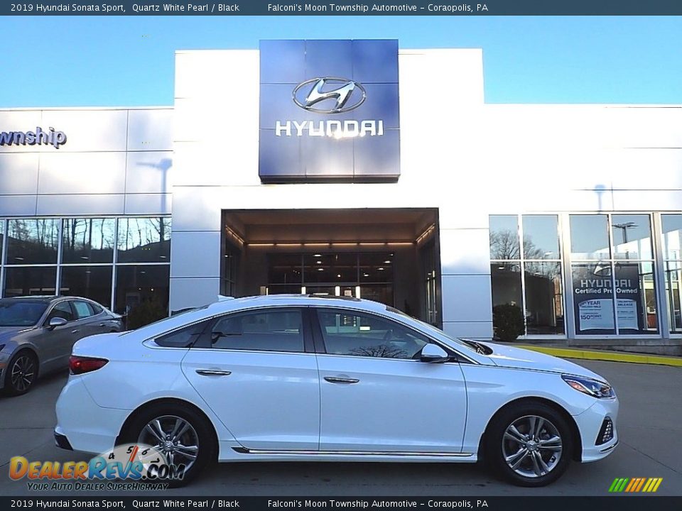 2019 Hyundai Sonata Sport Quartz White Pearl / Black Photo #1