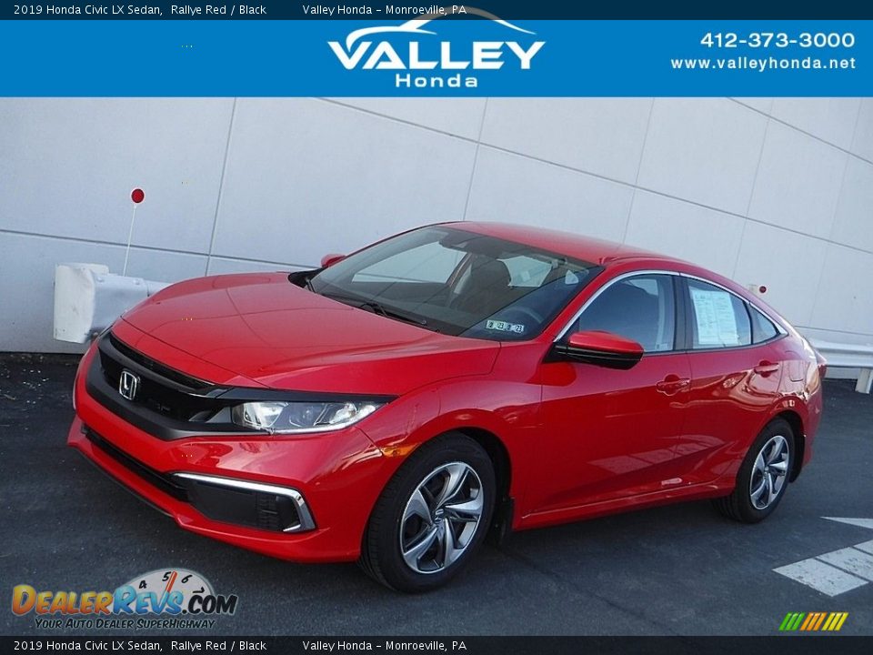 2019 Honda Civic LX Sedan Rallye Red / Black Photo #1