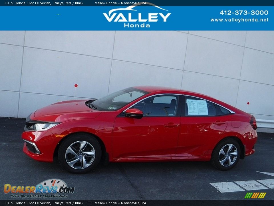 2019 Honda Civic LX Sedan Rallye Red / Black Photo #2