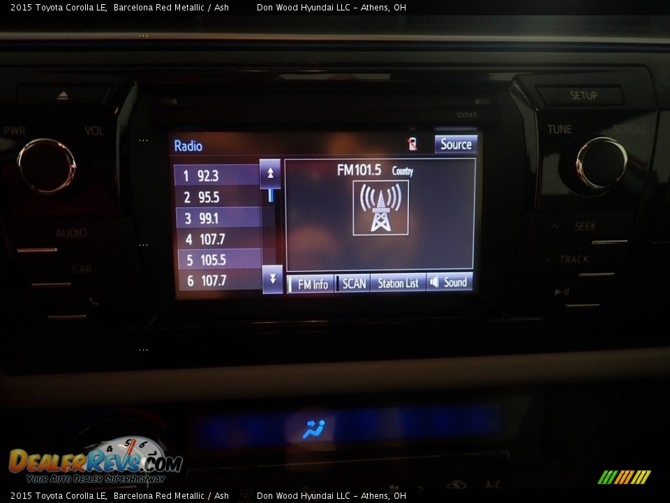 2015 Toyota Corolla LE Barcelona Red Metallic / Ash Photo #27