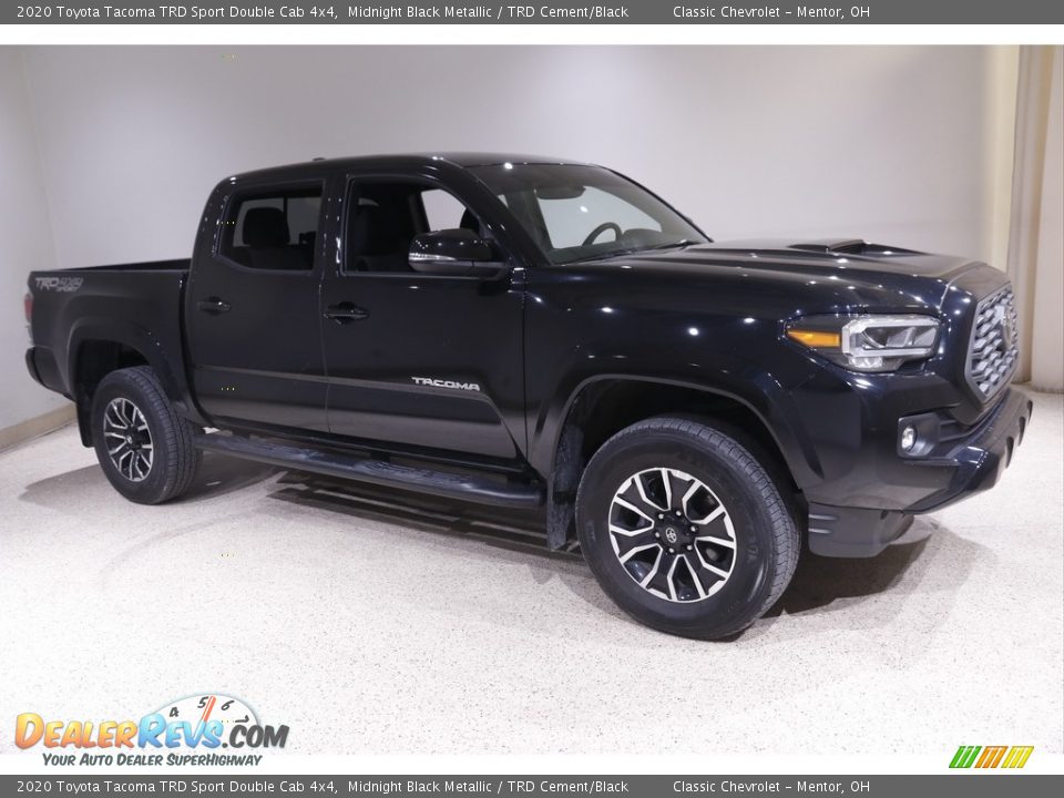 2020 Toyota Tacoma TRD Sport Double Cab 4x4 Midnight Black Metallic / TRD Cement/Black Photo #1