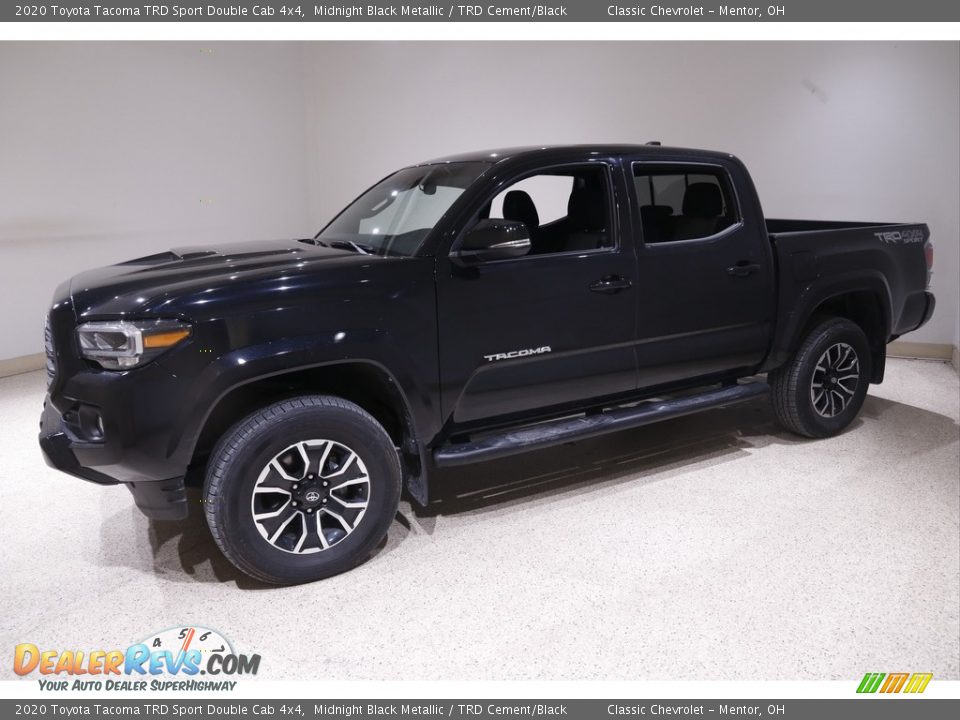 2020 Toyota Tacoma TRD Sport Double Cab 4x4 Midnight Black Metallic / TRD Cement/Black Photo #3