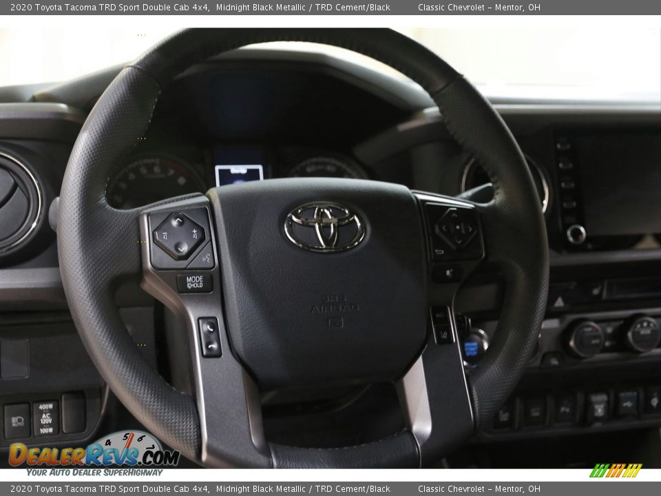 2020 Toyota Tacoma TRD Sport Double Cab 4x4 Midnight Black Metallic / TRD Cement/Black Photo #7
