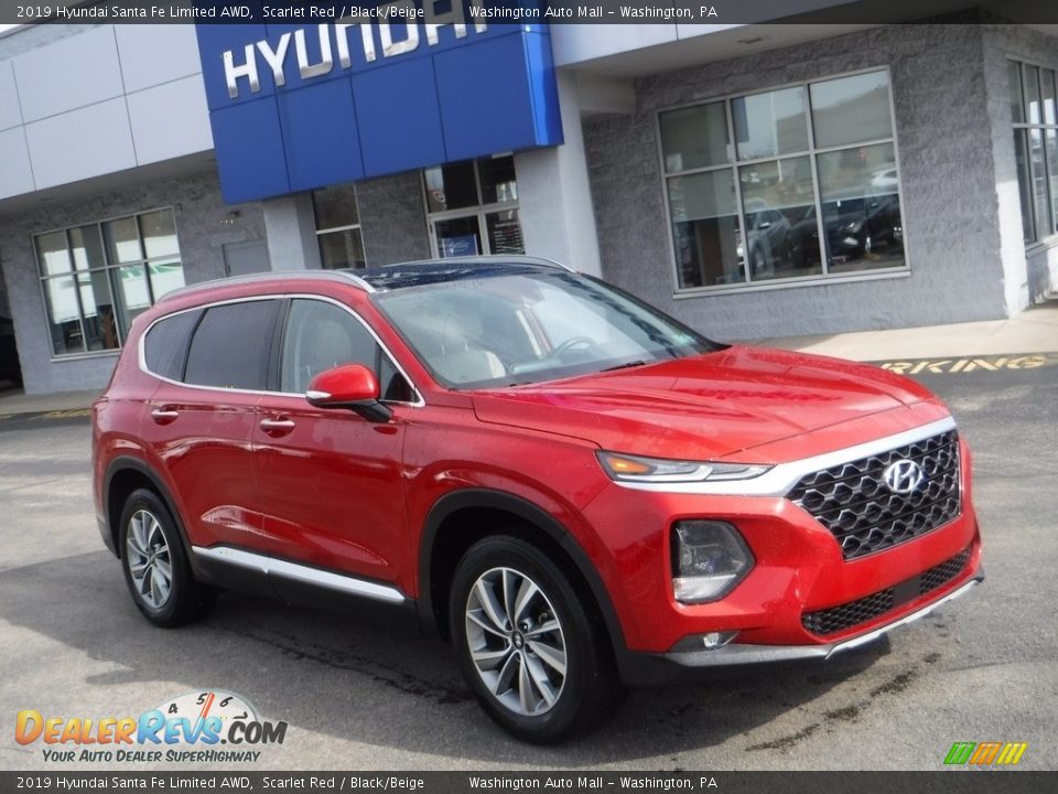 2019 Hyundai Santa Fe Limited AWD Scarlet Red / Black/Beige Photo #1