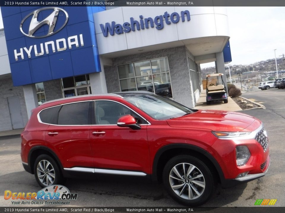 2019 Hyundai Santa Fe Limited AWD Scarlet Red / Black/Beige Photo #2