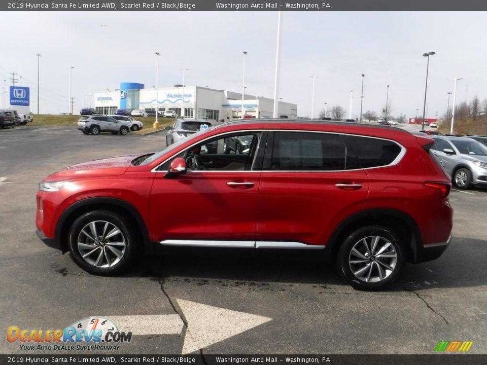 2019 Hyundai Santa Fe Limited AWD Scarlet Red / Black/Beige Photo #7