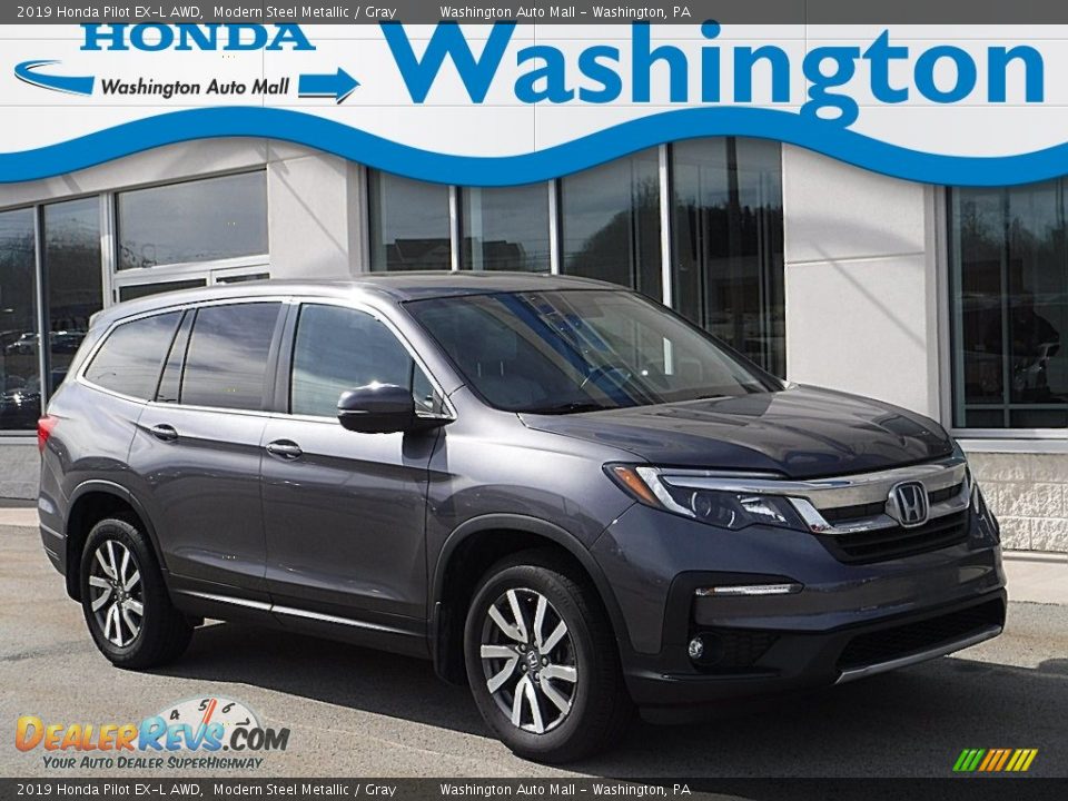 2019 Honda Pilot EX-L AWD Modern Steel Metallic / Gray Photo #1