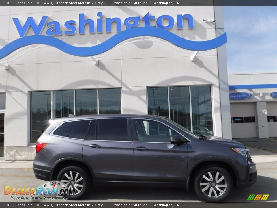 2019 Honda Pilot EX-L AWD Modern Steel Metallic / Gray Photo #2