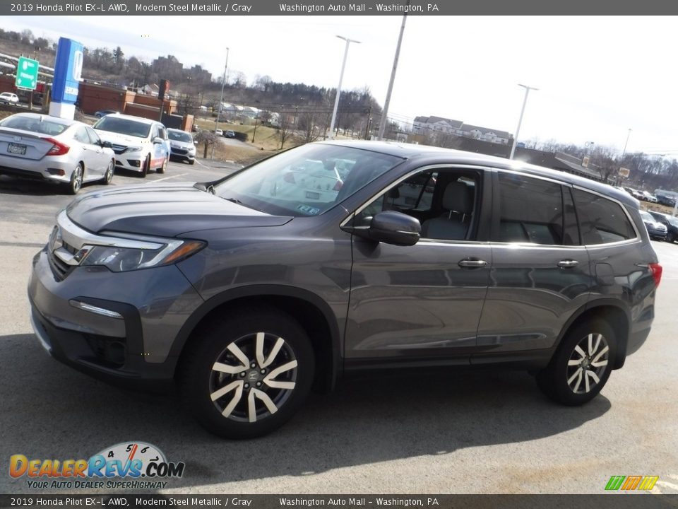 2019 Honda Pilot EX-L AWD Modern Steel Metallic / Gray Photo #7