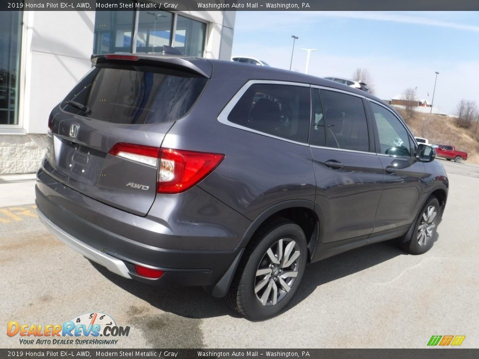 2019 Honda Pilot EX-L AWD Modern Steel Metallic / Gray Photo #12