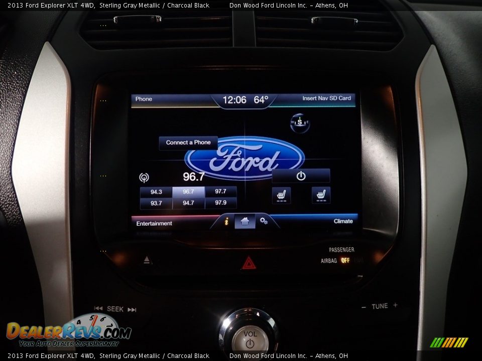 2013 Ford Explorer XLT 4WD Sterling Gray Metallic / Charcoal Black Photo #27