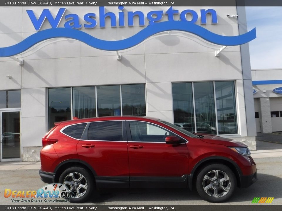 2018 Honda CR-V EX AWD Molten Lava Pearl / Ivory Photo #2